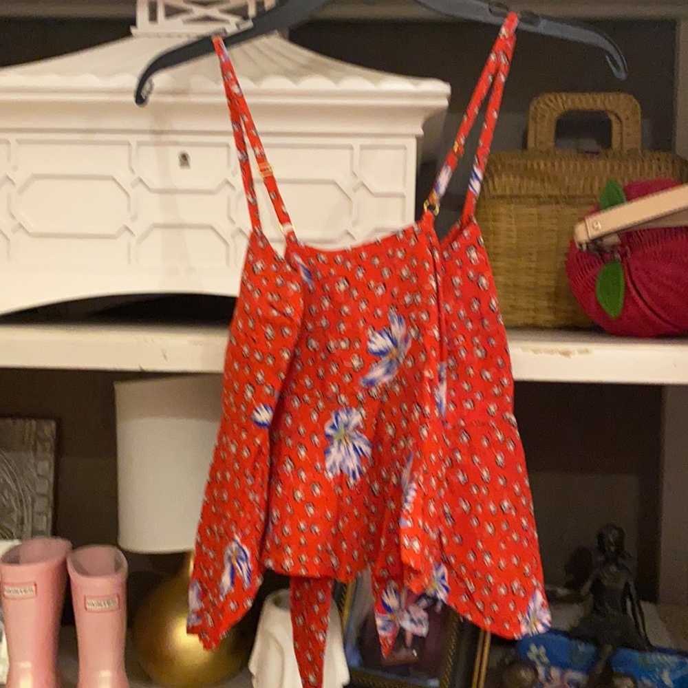 Beach Riot tie front top red floral S Small - Picture 5 of 6